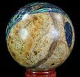 Polished Azurite & Malachite Sphere - Peru #65063-1